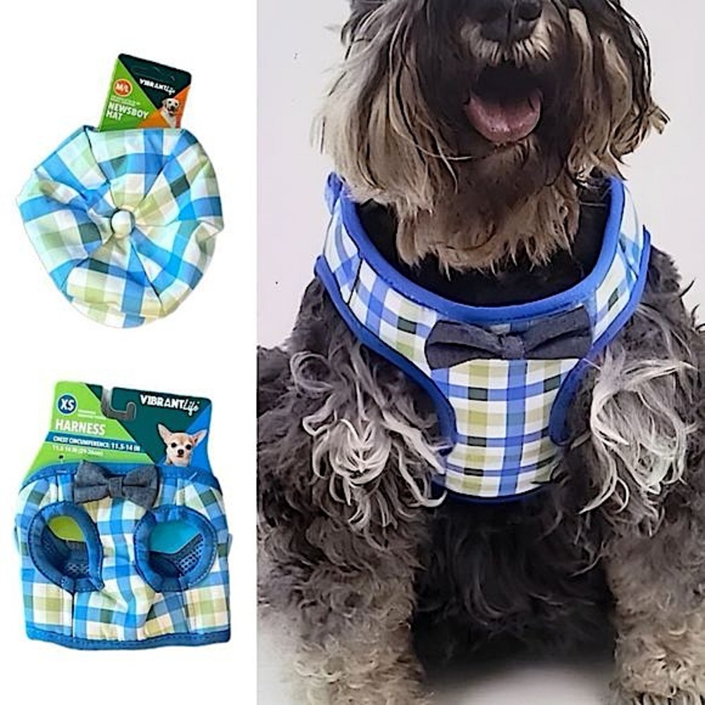 Vibrant Life Dog Plaid Bow Tie Harness